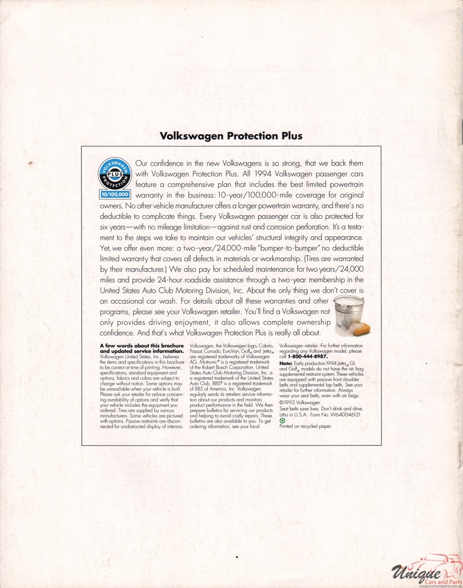 1994 VW Lineup Brochure Page 2